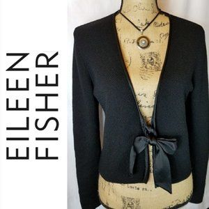 Eileen Fisher merino cardigan, tie front - XL